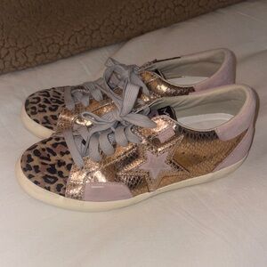 Mark Nason Leopard and Metallic Women's Sneakers